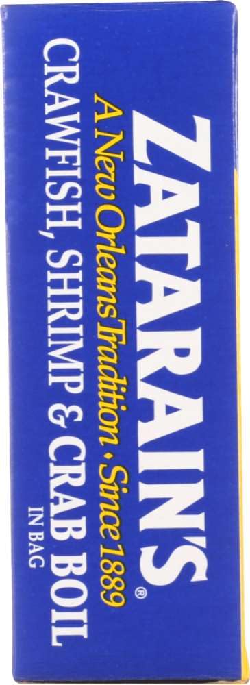 Zatarain's boil-in-bag closeup highlighting sealed pouch texture and easy use benefit