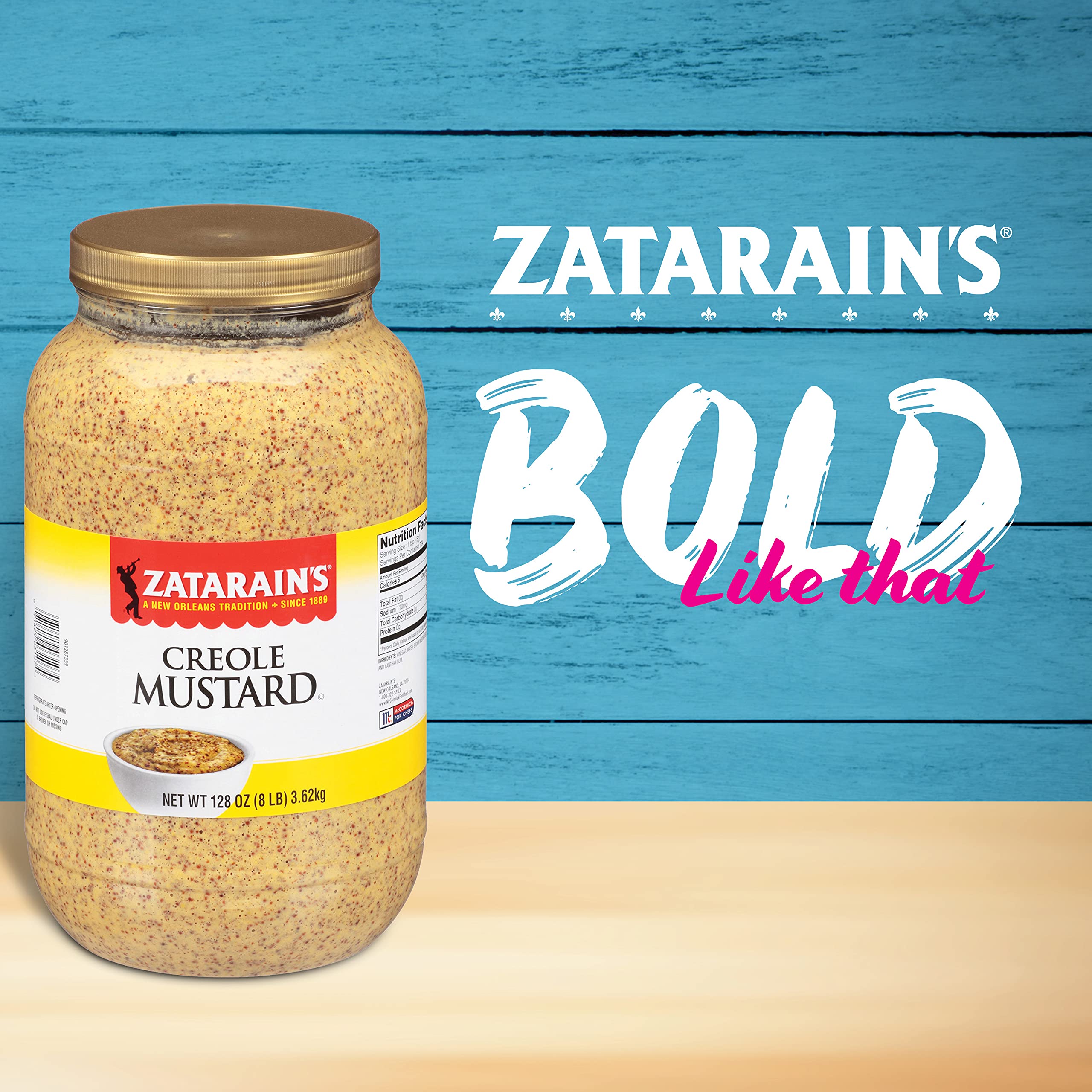 Zatarain's open jar close-up texture showing stone-ground seeds and usable consistency
