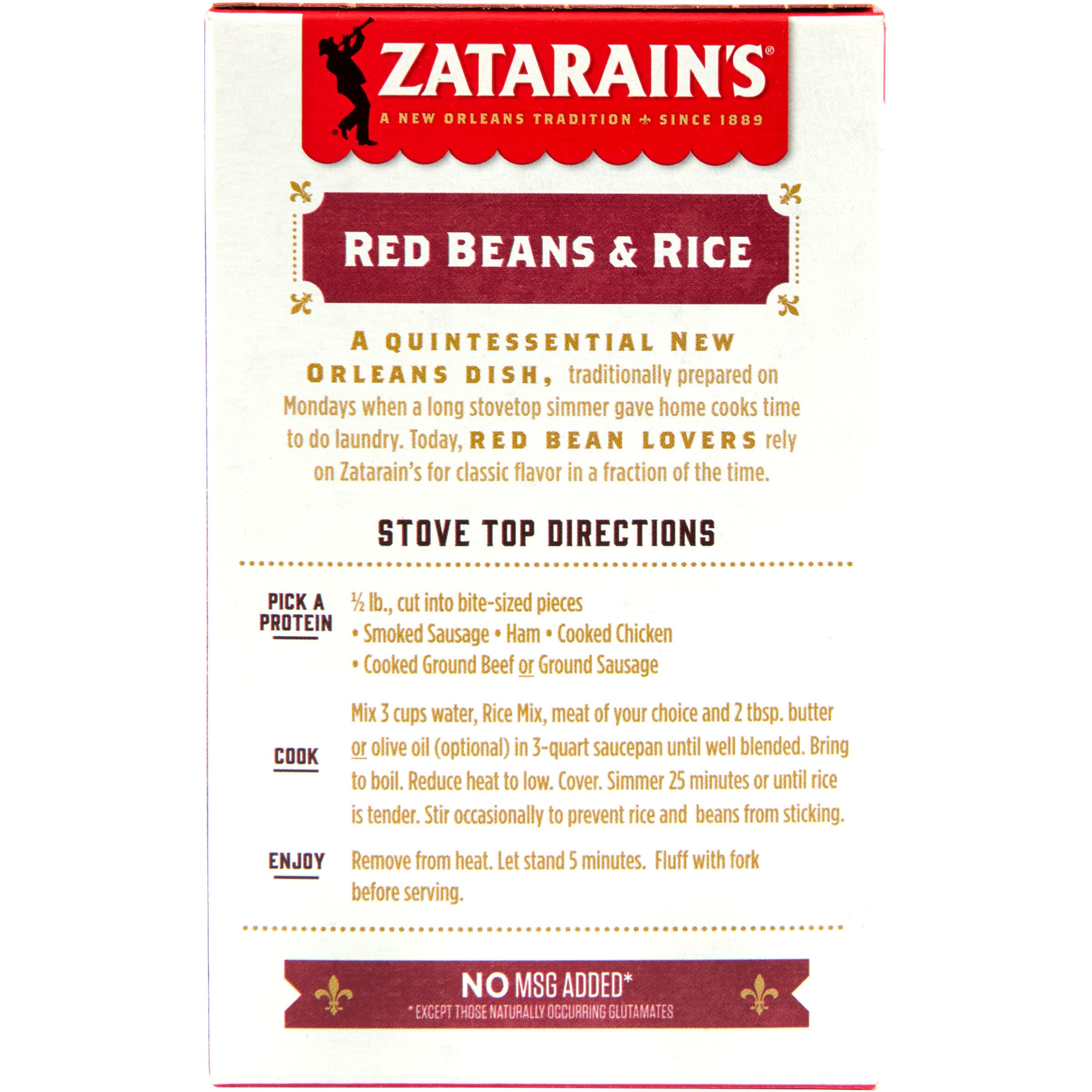 Zatarain's bowl beside spoon showing portion size and serving cue