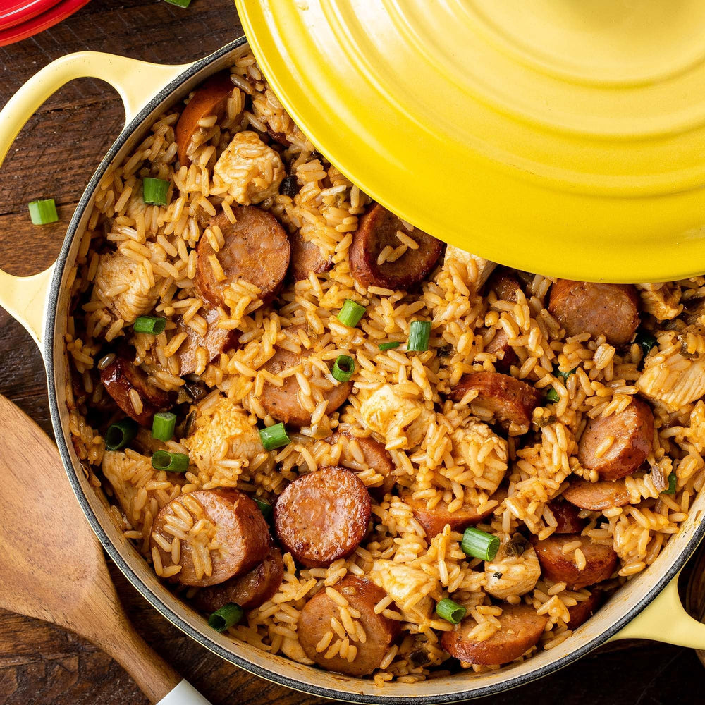 Zatarain's dry rice mix contents visible for quick meal prep