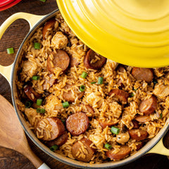 Zatarain's dry rice mix contents visible for quick meal prep
