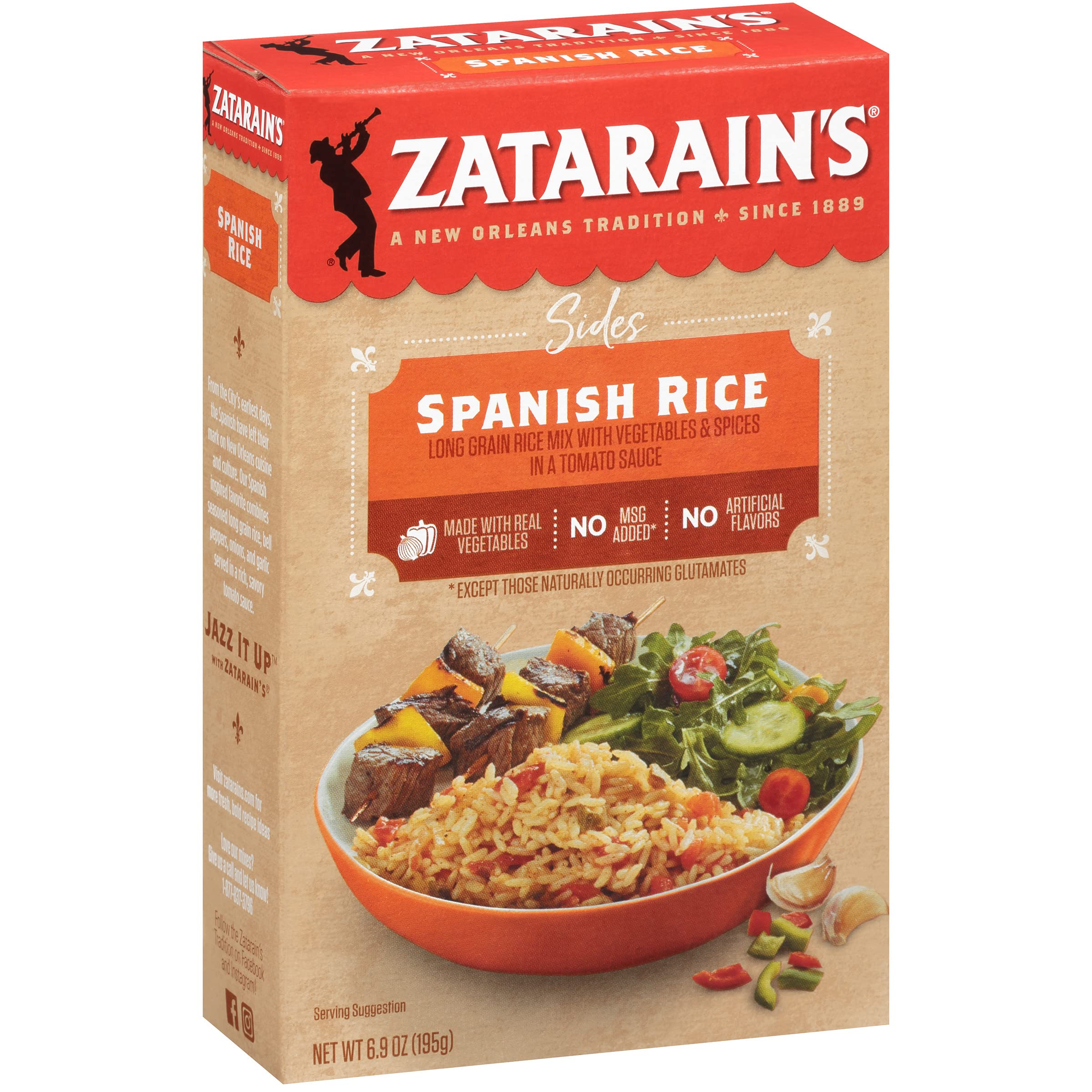 Close-up of cooked Zatarain's rice grains with tomato sauce, showing texture and flavor
