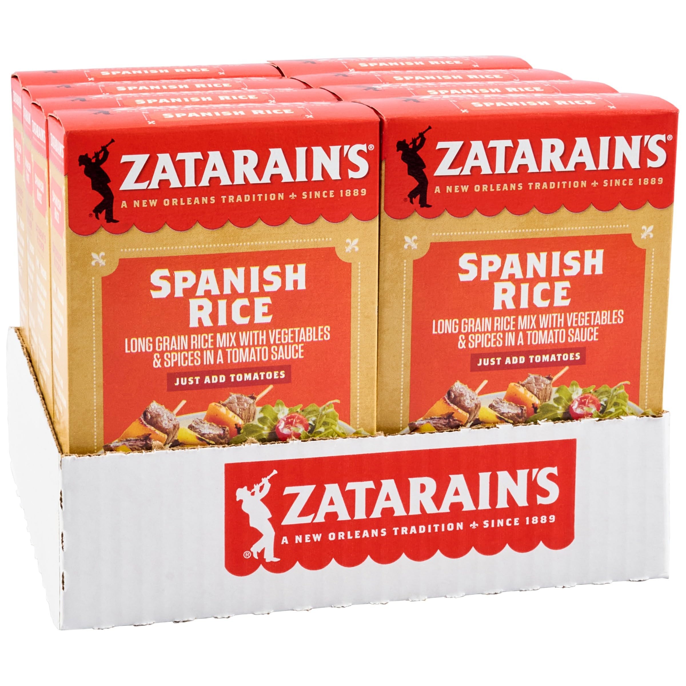 Zatarain's front packaging showing an eight-pack and quick-cook benefit