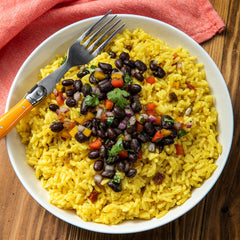close-up of Zatarain's rice grains showing texture and even seasoning