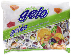 Zaza Gelo large pack front view showing colorful bonbons and kosher label for easy serving