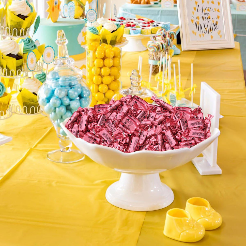 Zazers candies in clear bowl for decorative candy station and quick refills