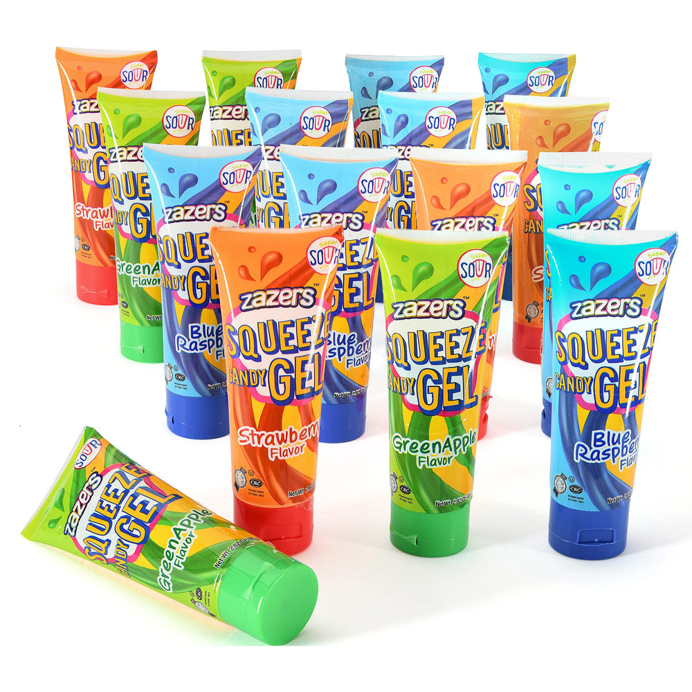 Zazers front packaging showing colorful 16-pack display box and convenience