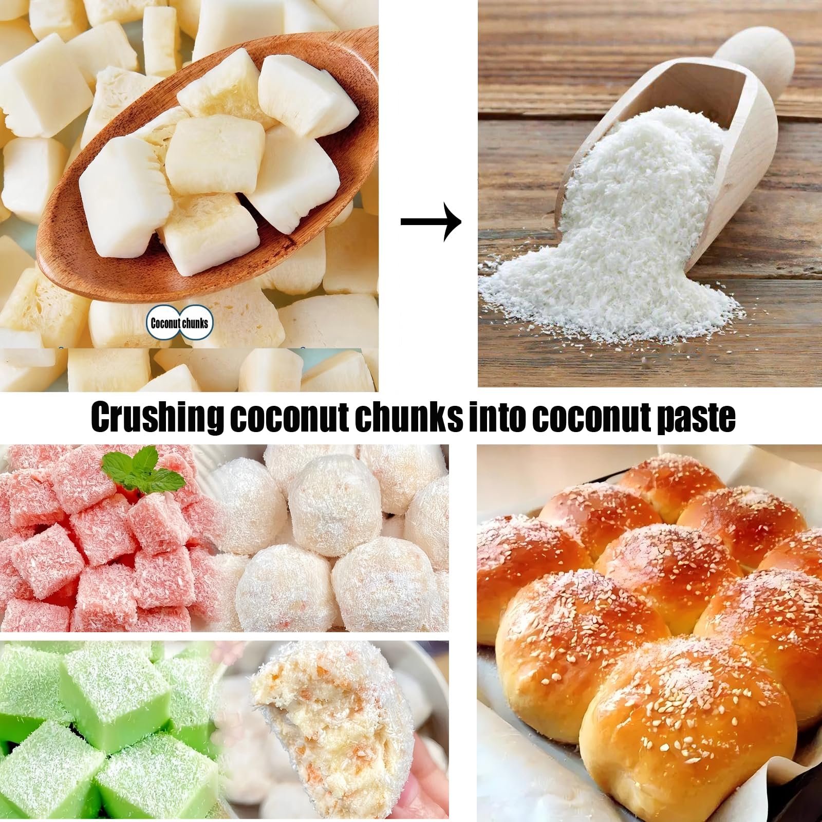 ZCFIKJ coconut chunks in a bowl for quick snacking and convenience