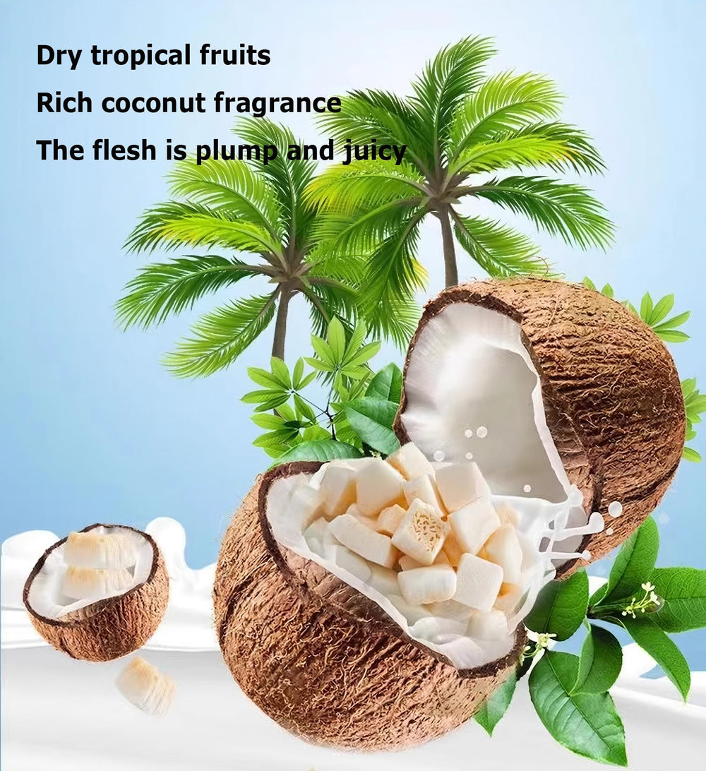 ZCFIKJ coconut chunks in hand showing portion size and portability