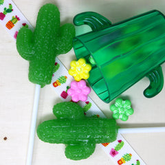 Zeesy cactus lollipop tucked into a goodie bag showing individual wrap and gifting convenience