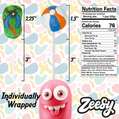 Zeesy flip flop lollipop close-up highlighting texture and vibrant colors for party decor