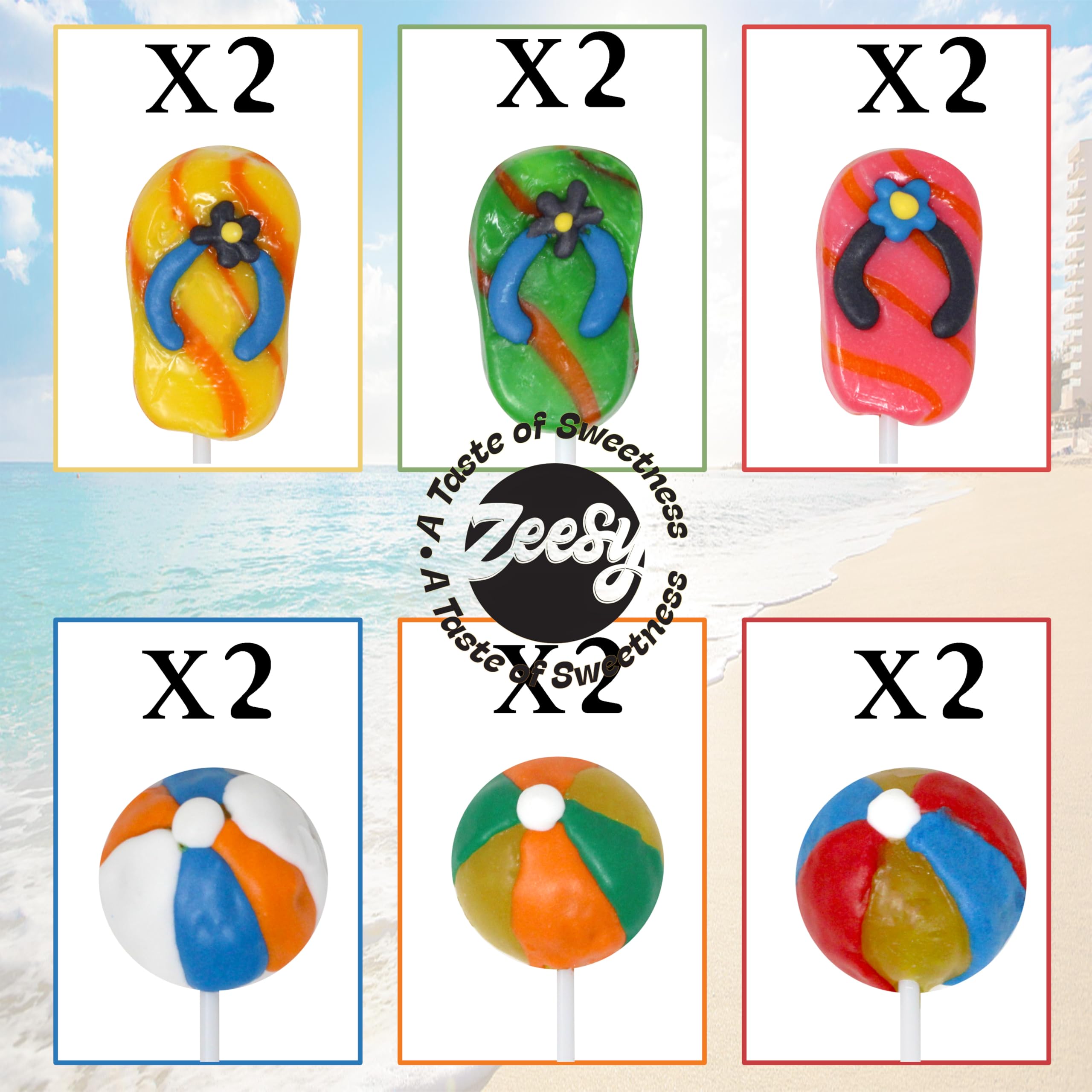 Zeesy lollipop inside a favor bag ready to hand out as convenient summer party favors