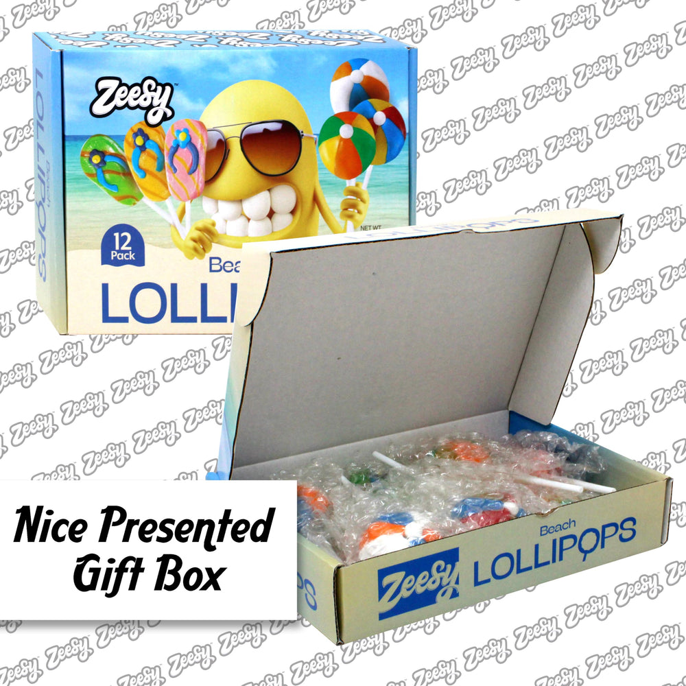 Zeesy assorted lollipops arranged in a clear jar for easy grab-and-go party serving