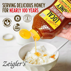 ZEIGLER'S honey drizzled over toast illustrating tasty breakfast topping