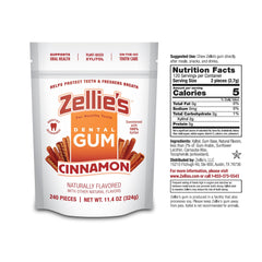 Close-up of a Zellie's cinnamon gum piece highlighting smooth texture and flavor