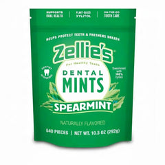 Zellie's front packaging showing jar and spearmint branding for instant recognition and freshness