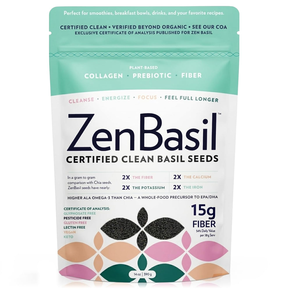 Zen Basil front packaging showing label and benefits for easy pantry selection
