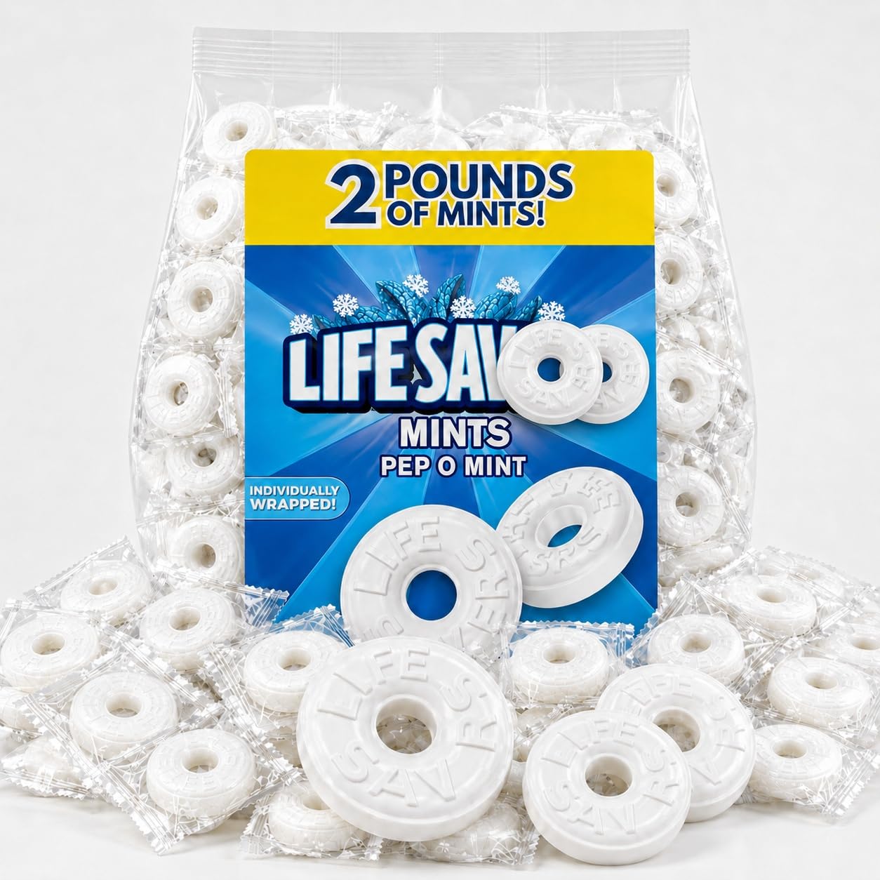 Zenya Pep-O-Mint front packaging showing 2 lb bag and branding, ideal for bulk use