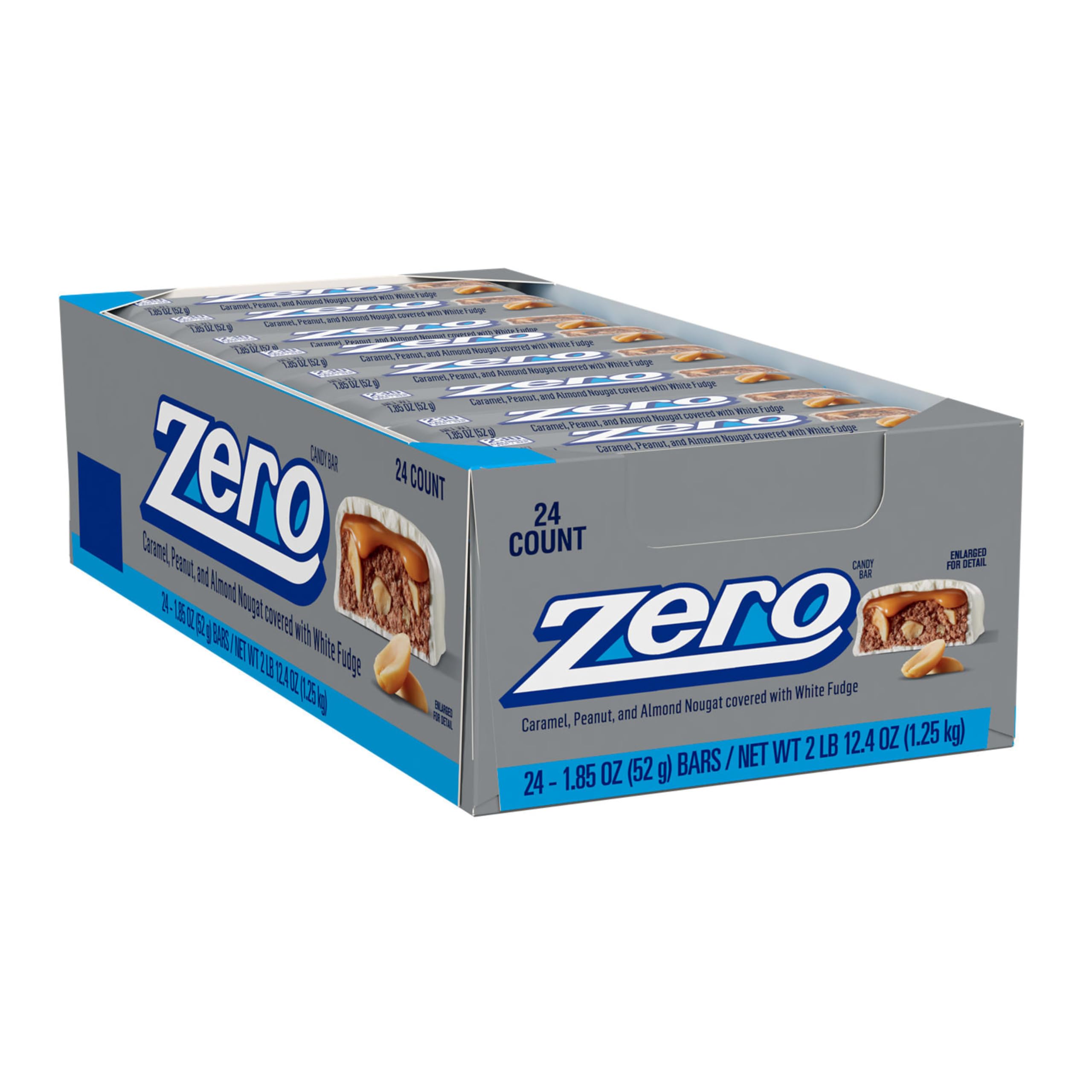 ZERO close-up of white fudge exterior highlighting creamy coating benefit