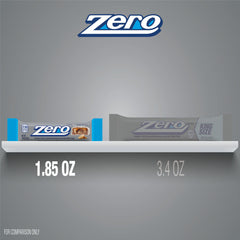 ZERO bar cross section revealing nougat caramel peanuts almonds for texture