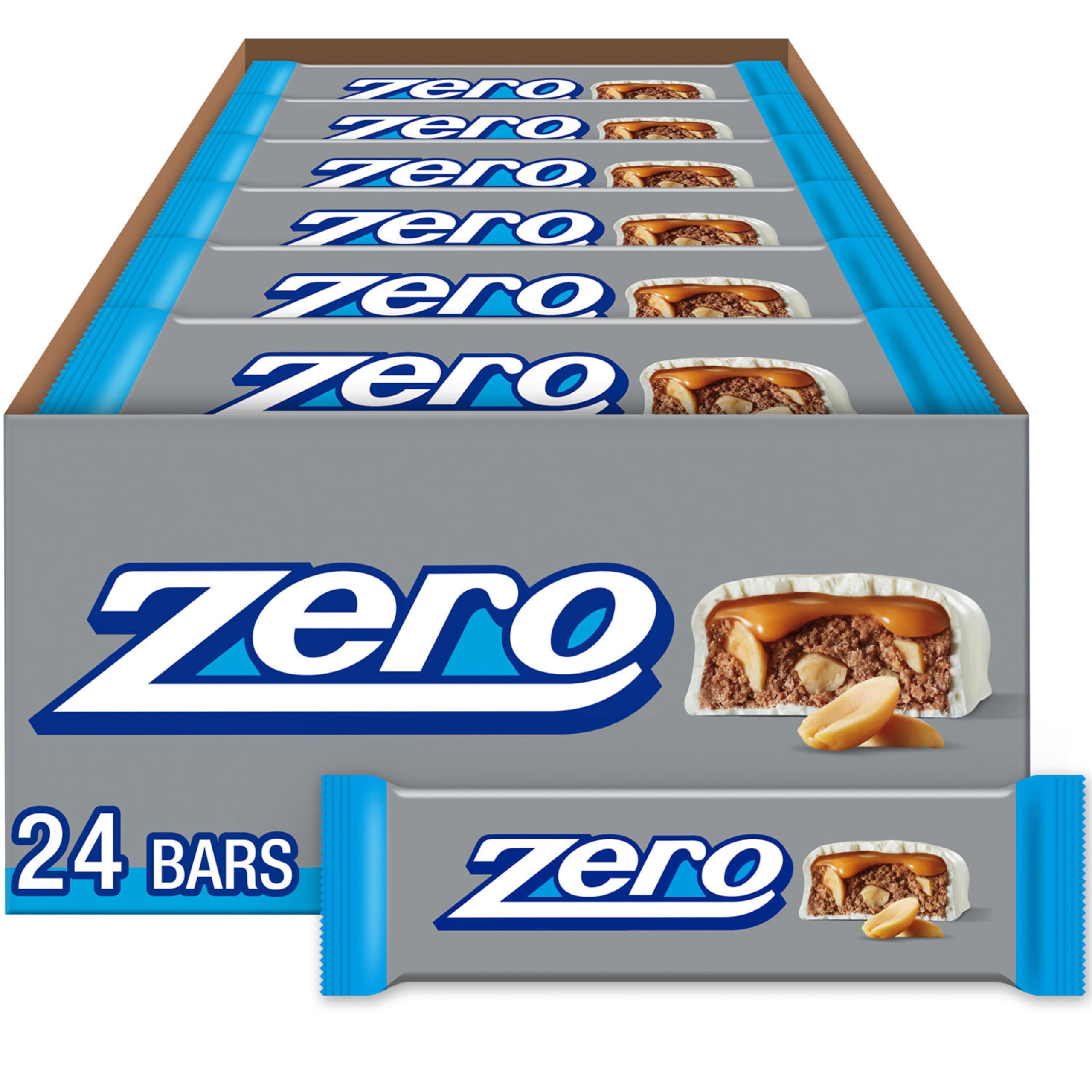 ZERO front box showing 24 bars and easy pantry stocking benefit