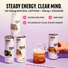 ZEST Blackberry Lime close-up can highlights sugar-free crisp flavor and focus