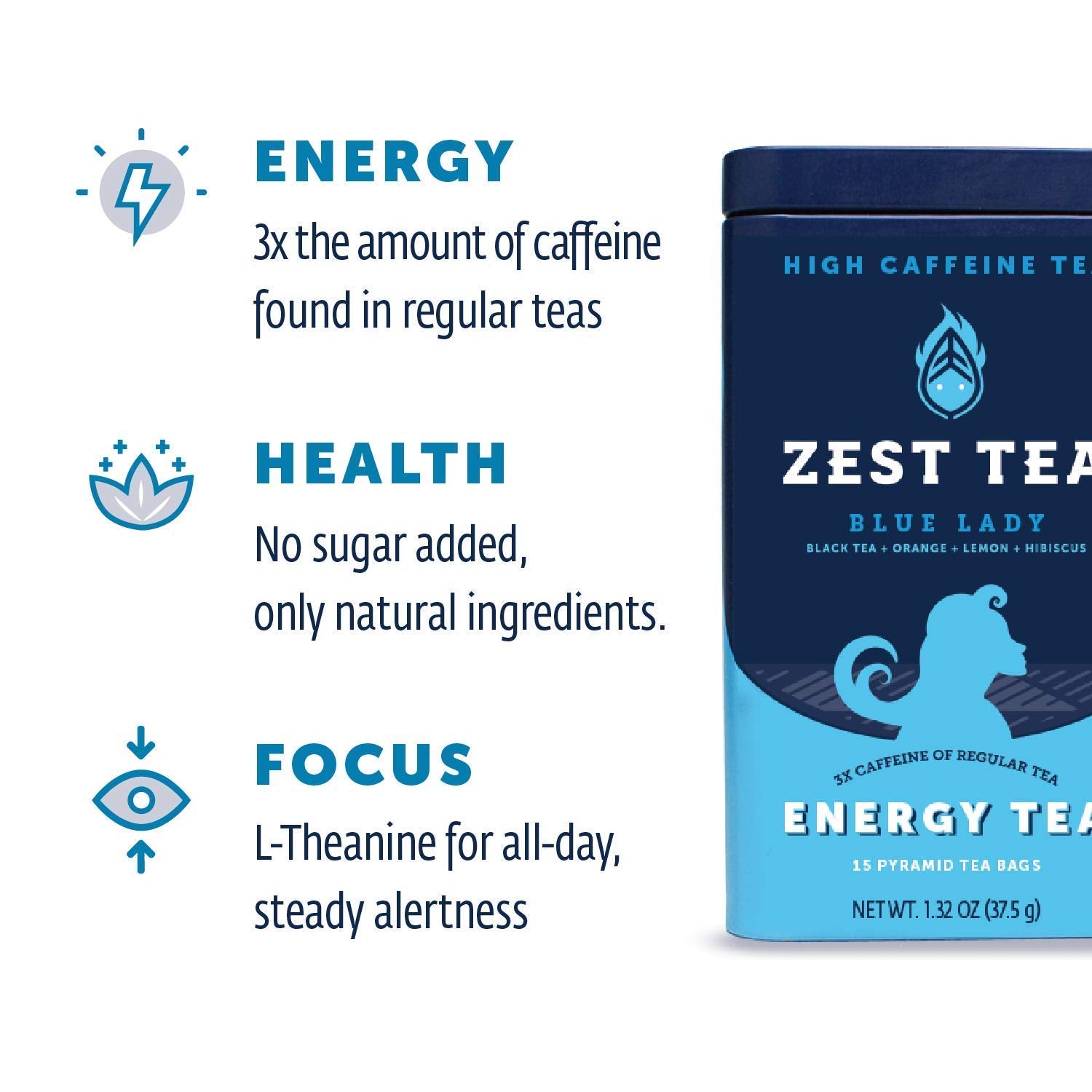 ZEST loose leaf and passion fruit pieces detail showing natural ingredients benefit