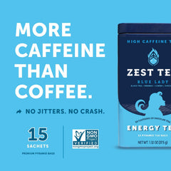 ZEST pyramid tea bag close-up highlighting full flavor extraction benefit