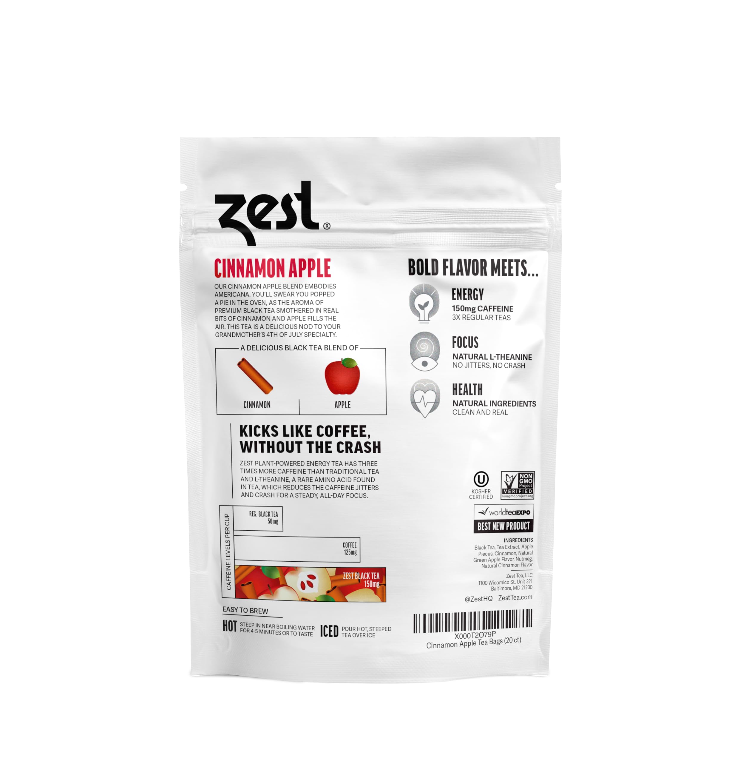 ZEST tea on breakfast table suggesting morning routine and calm focus
