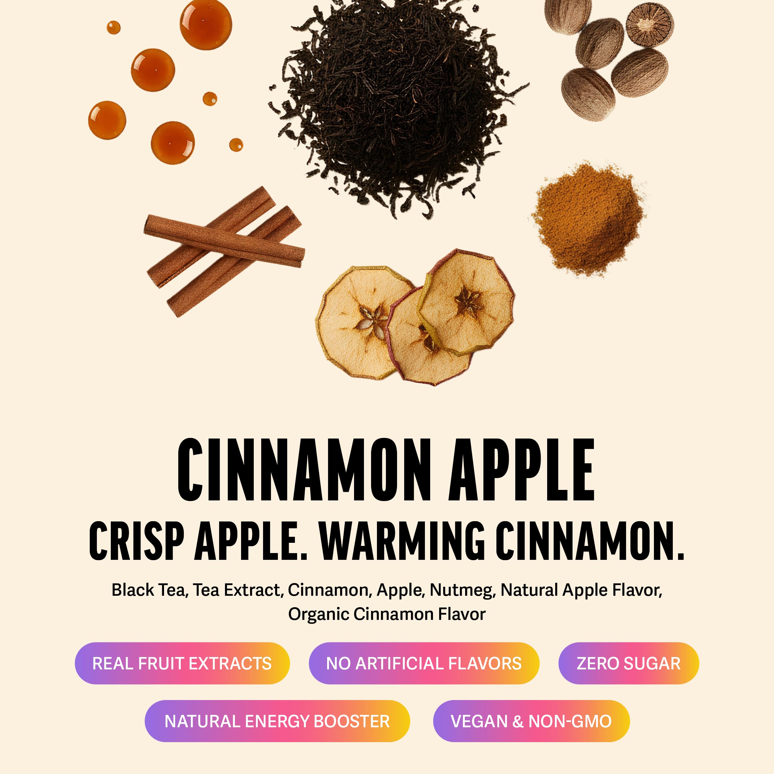 ZEST hot brewed cup highlighting warm cinnamon-apple flavor and comfort