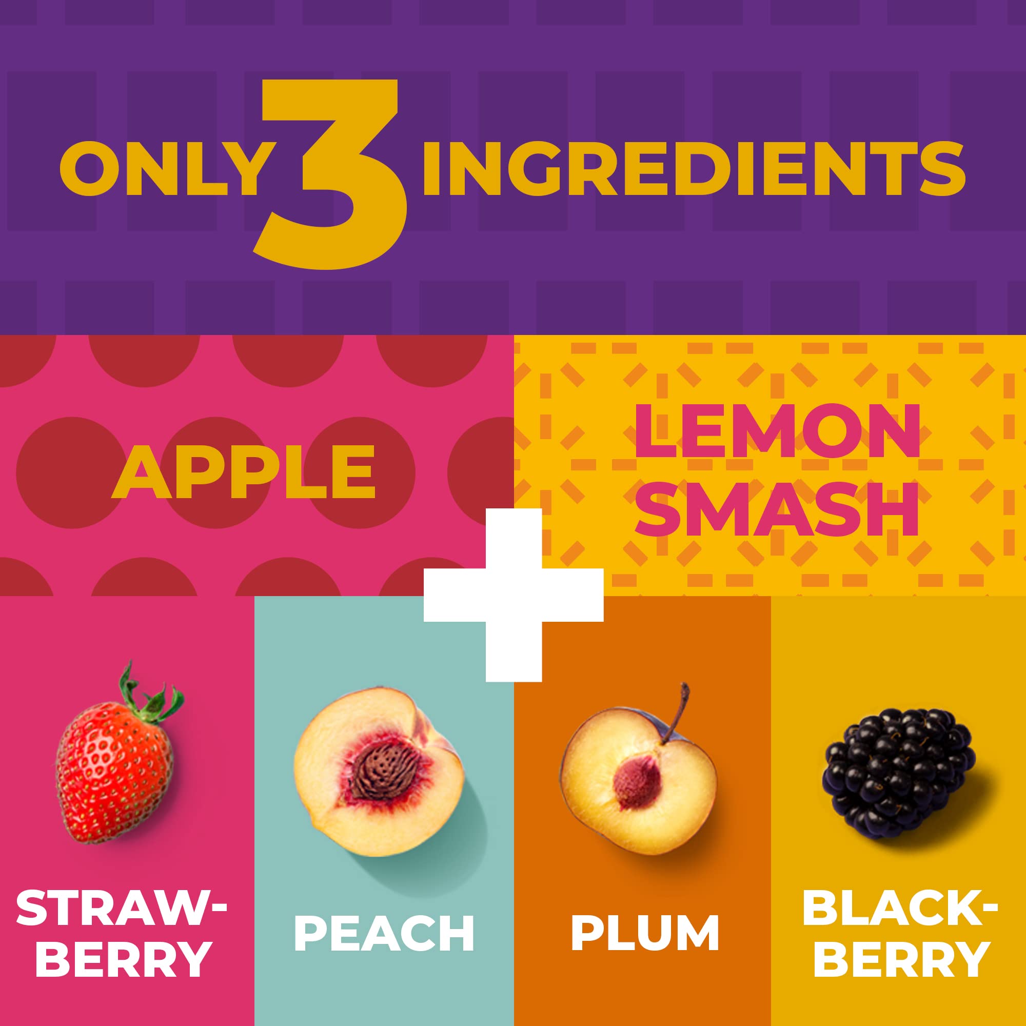 ZEST Delites four-flavor array of strawberry peach blackberry plum showcasing variety