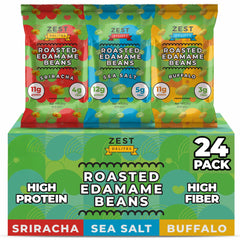 Zest Delites front packaging showing 24-pack variety and convenience