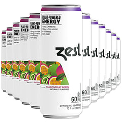ZEST front can showing Passionfruit Berry flavor and clean energy benefit