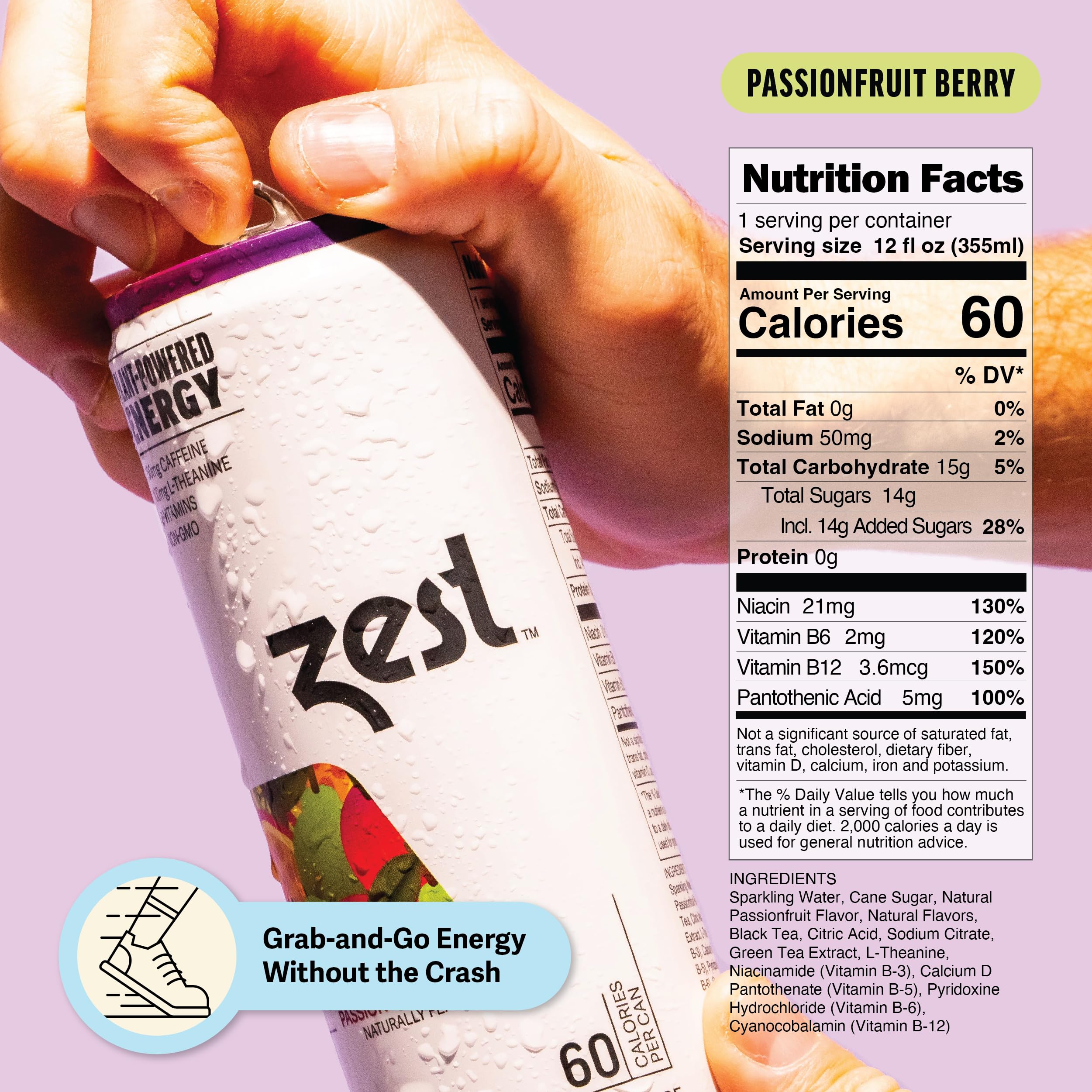 ZEST can next to laptop representing focused work boost and productivity