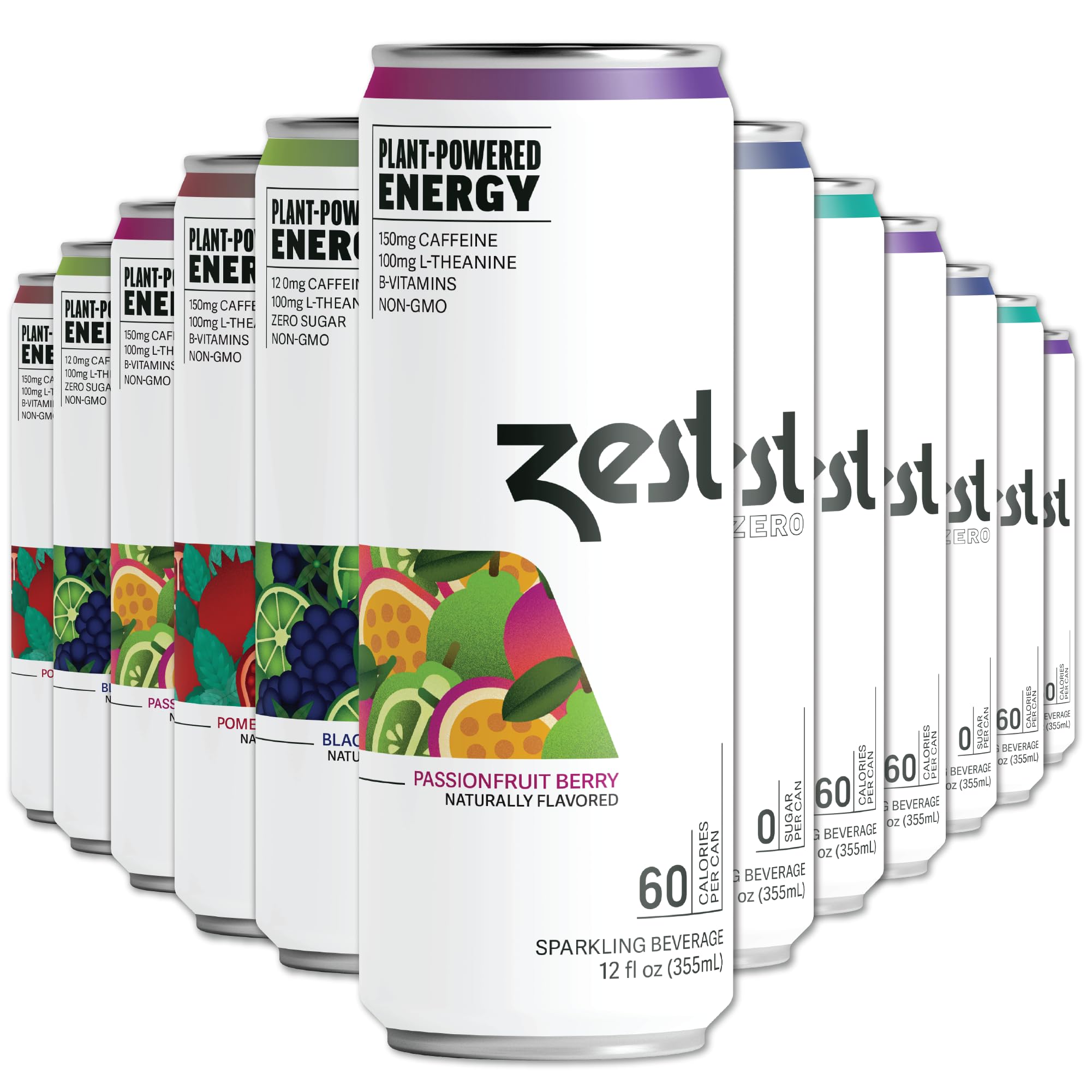 ZEST variety pack front packaging shows assortment and healthy energy benefits