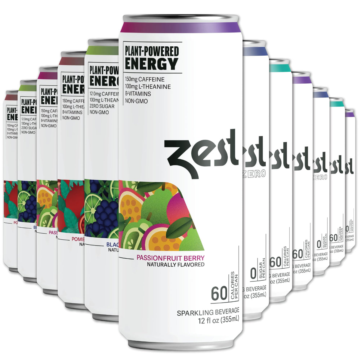 ZEST variety pack front packaging shows assortment and healthy energy benefits