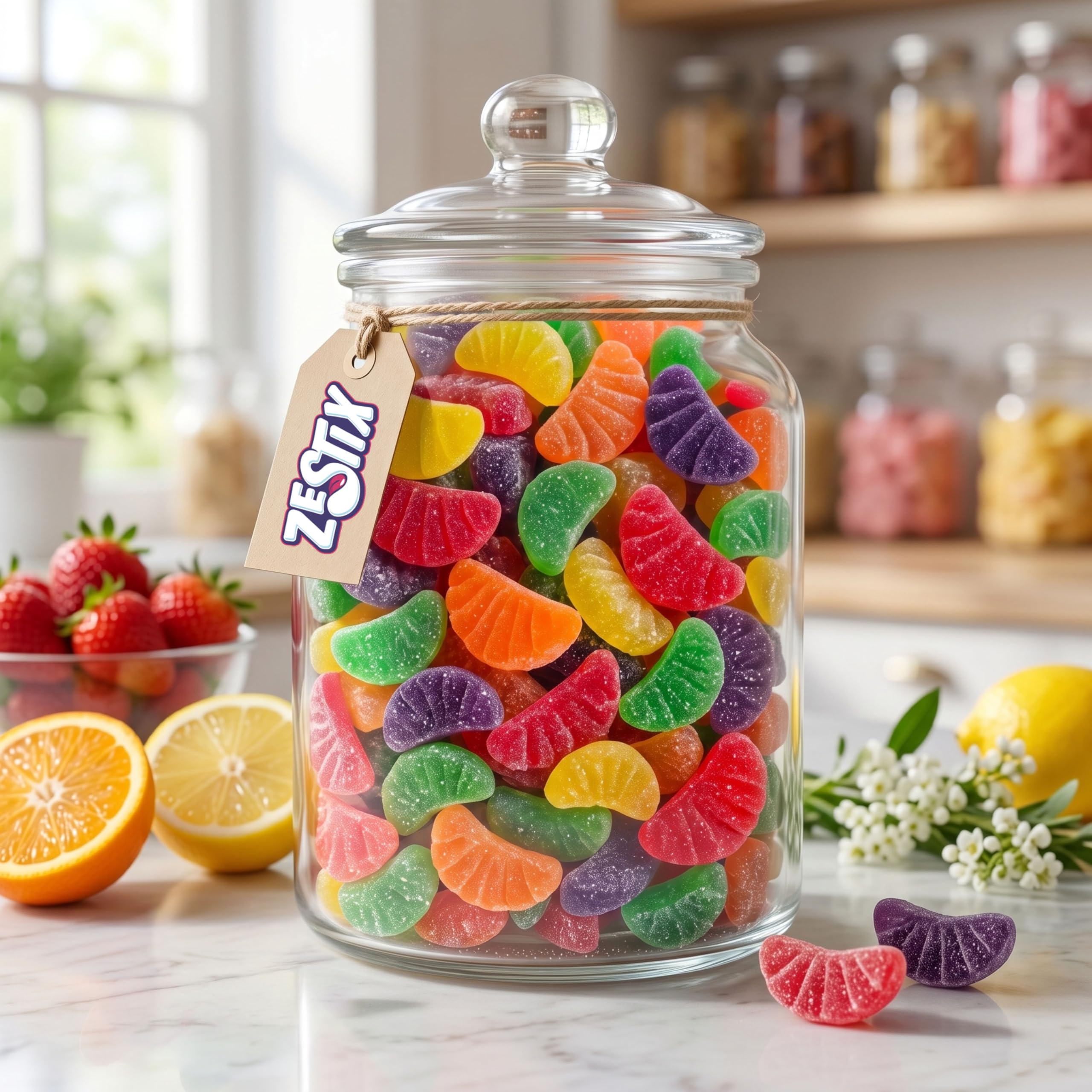 Zestix gift basket with candy illustrating ideal use for presents and celebrations