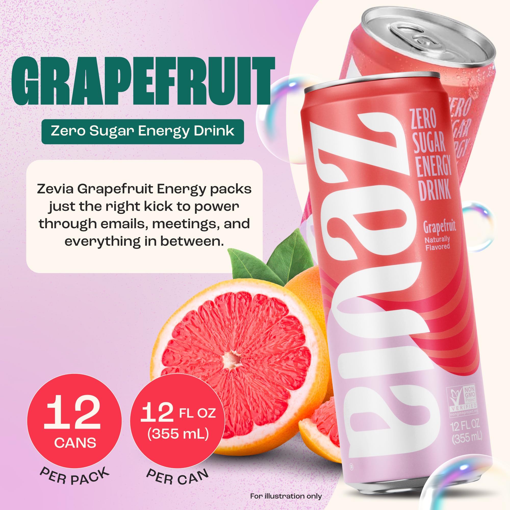 Zevia grapefruit can close-up highlighting label details and crisp carbonation