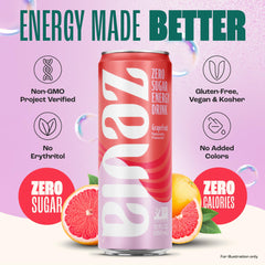 Zevia grapefruit poured into glass with ice offering a refreshing citrus boost