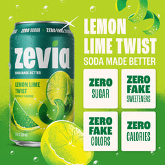 Zevia close-up of a single can highlighting logo and clean taste