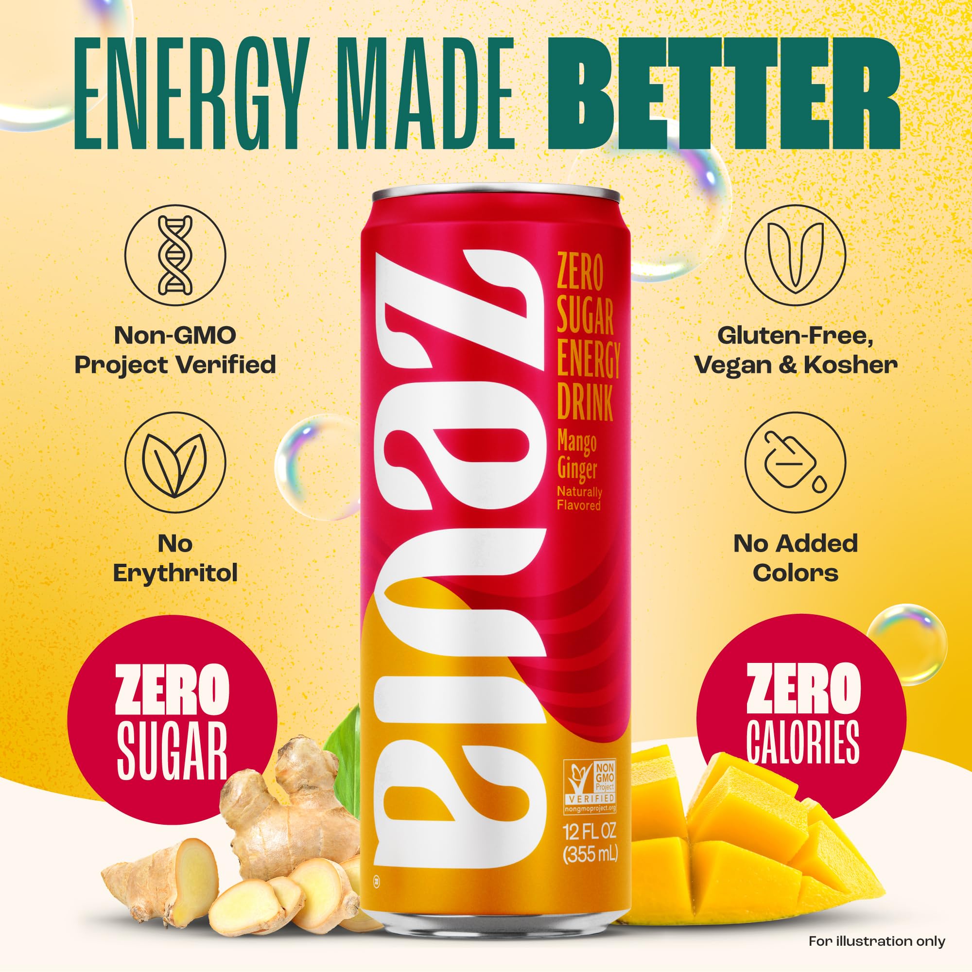 Zevia poured into glass with fizz showing refreshing mango ginger taste and calorie-free benefit