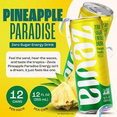 Zevia Pineapple Paradise can in hand showing 12 oz size and portability