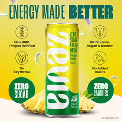 Zevia Pineapple Paradise poured into a glass showing bubbles and clear color
