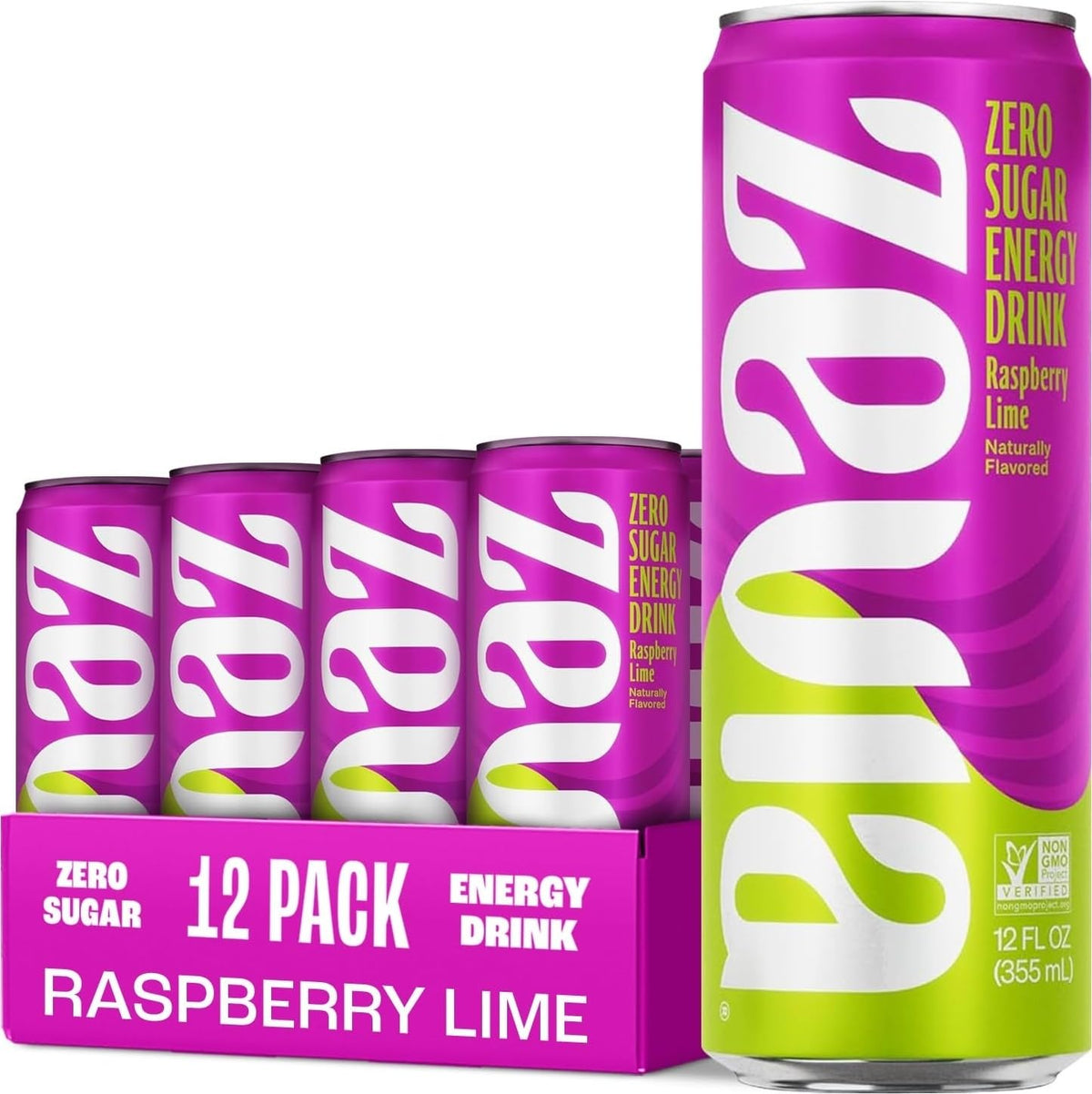Zevia front packaging 12-pack showing flavor and zero sugar benefit