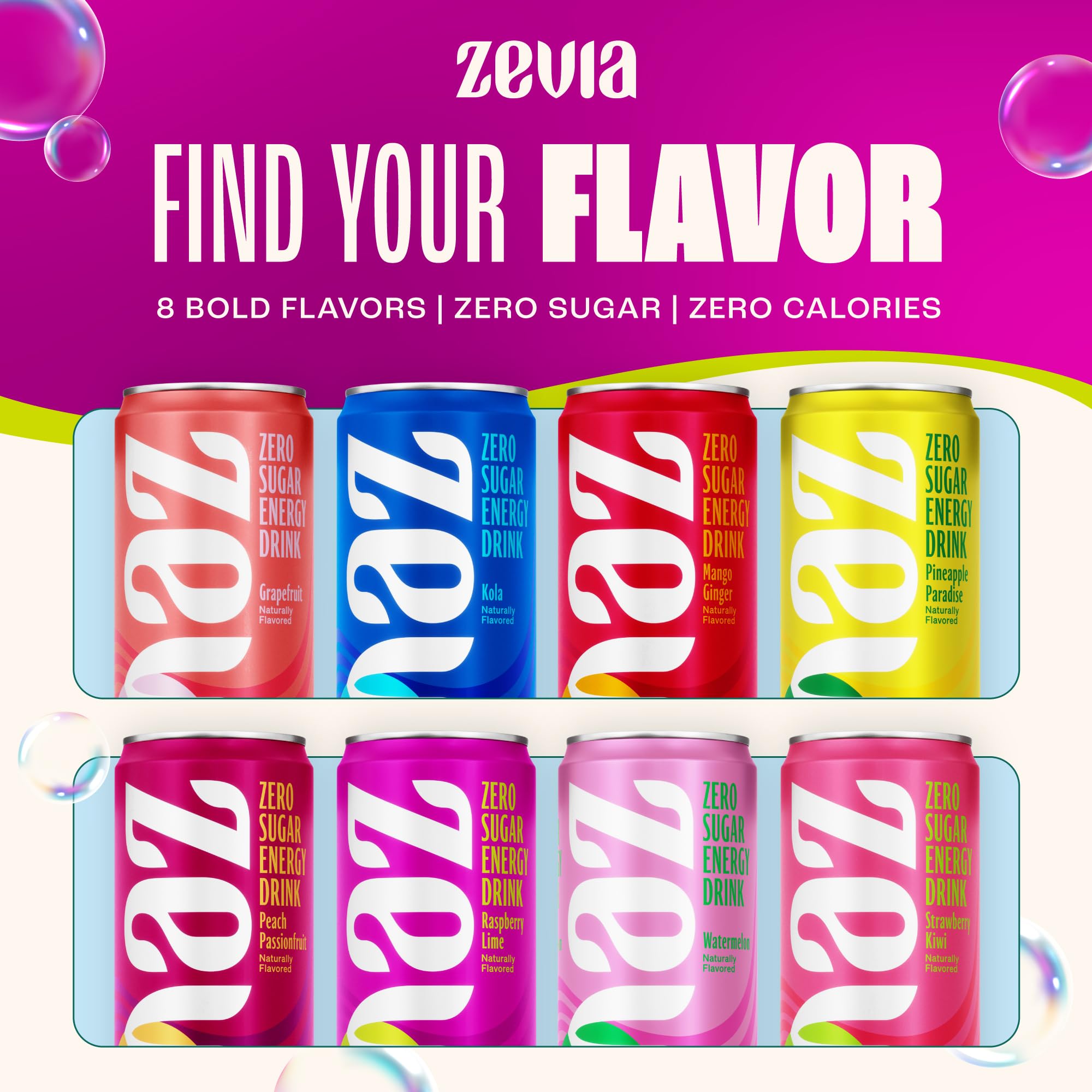 Zevia open can pouring into glass highlighting bright carbonation