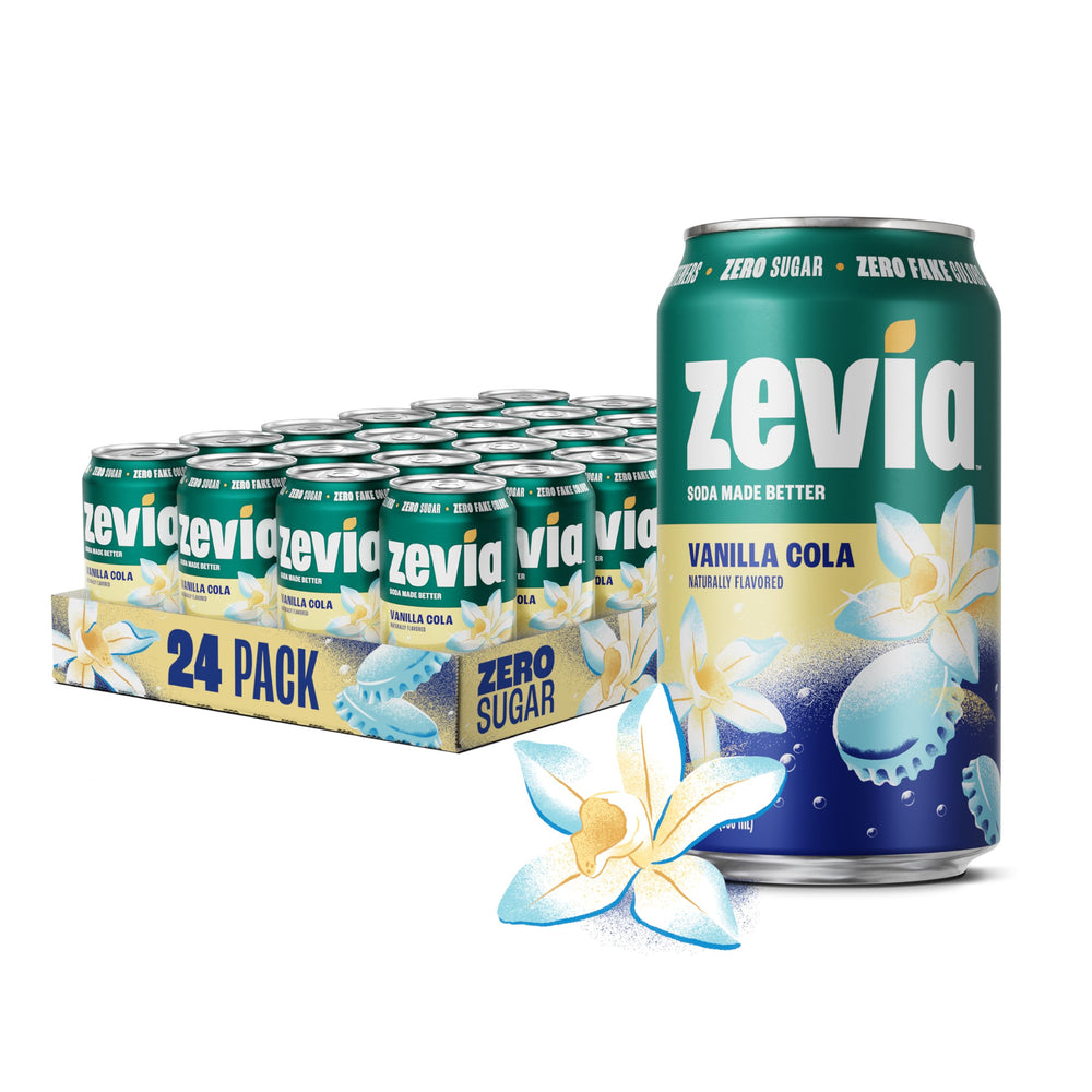 zevia front packaging showing a 12 oz can and brand clarity benefit