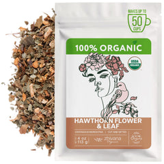 Zhivana Organics front packaging showing organic hawthorn tea benefits