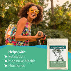 Zhivana Organics dried mugwort detail highlighting careful low-heat drying