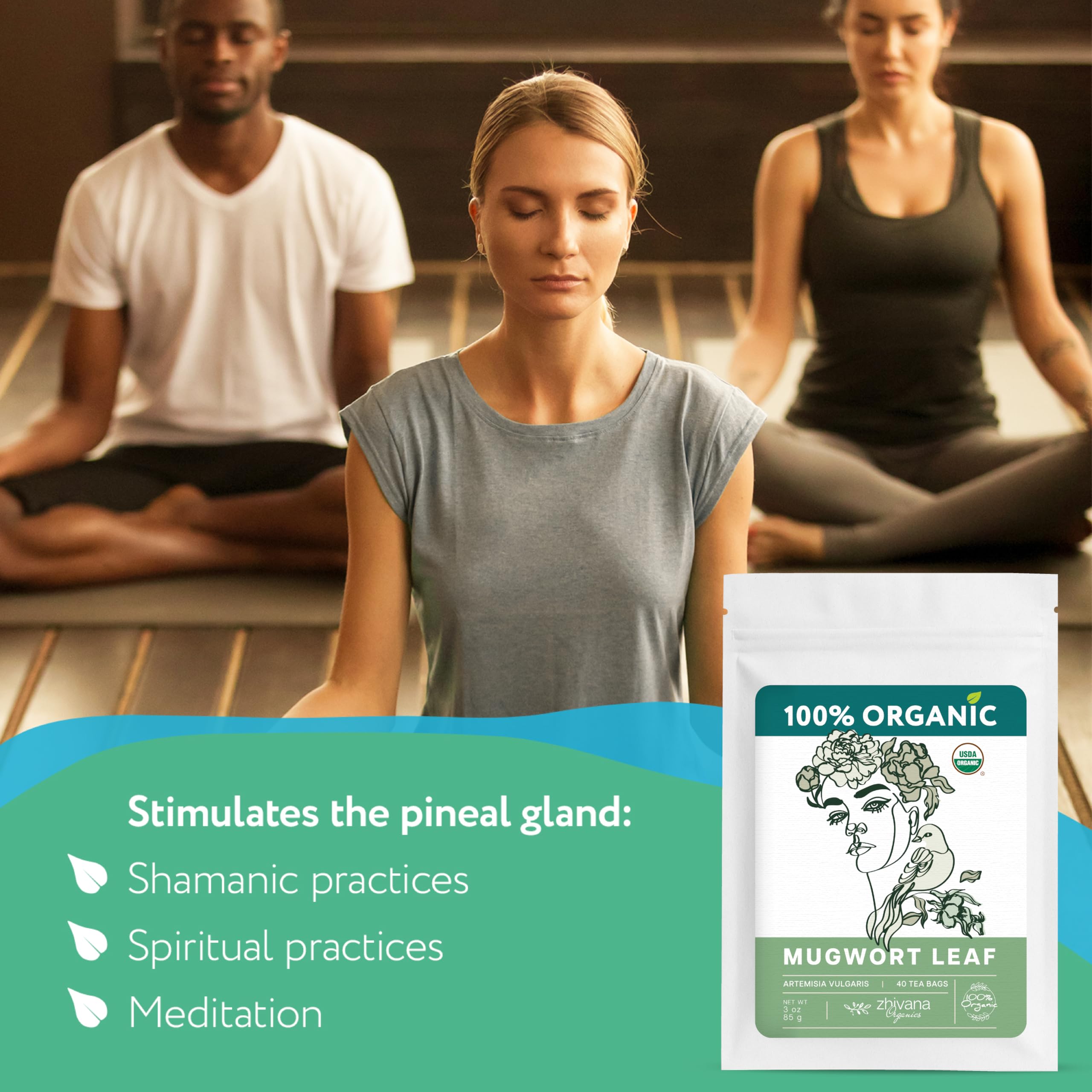 Zhivana Organics tea bag in hand during afternoon ritual for relaxation