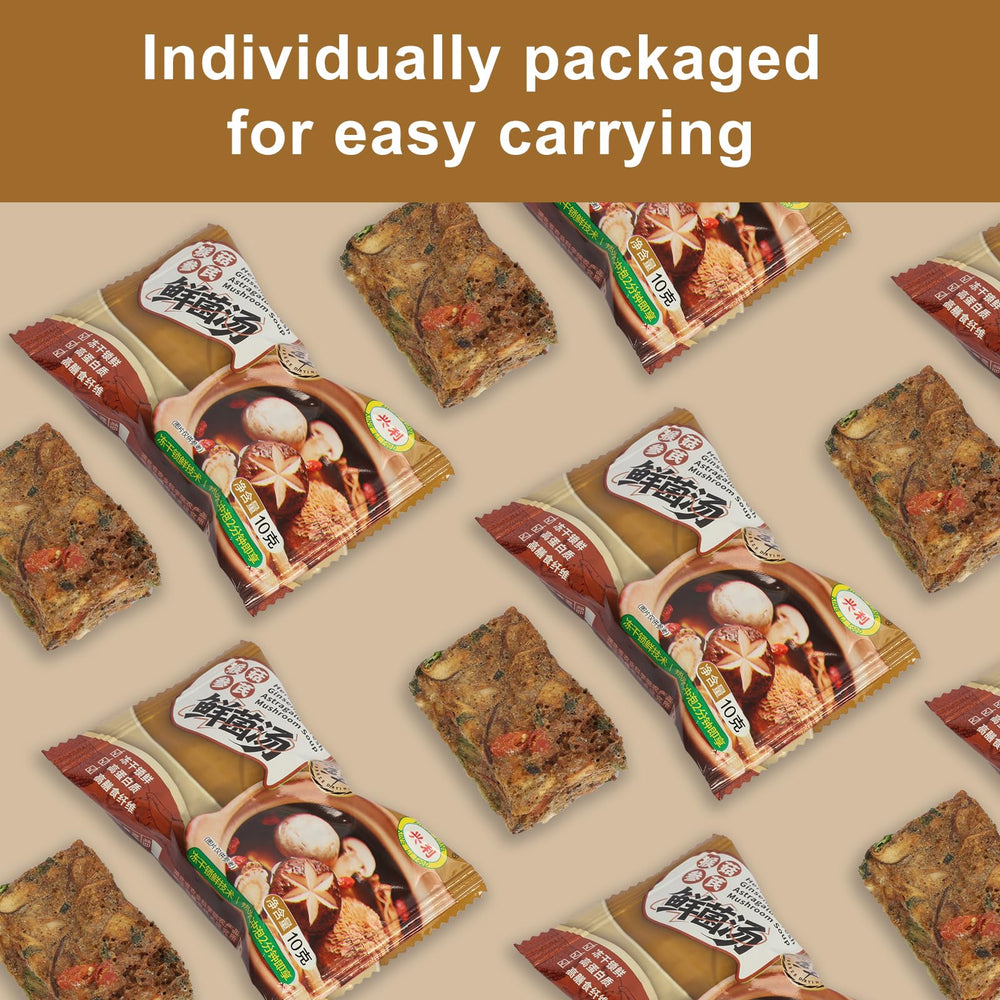 ZHONG XIANG XING LI sachet beside a teaspoon showing scale and single-serve portion control